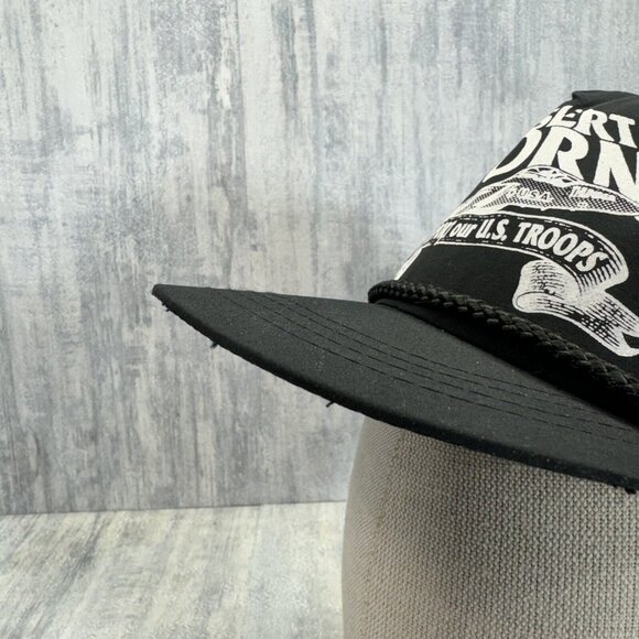 Desert Storm Support Our U.S. Troops Hat Snap Back Trucker Black Mesh Cap Adult - Picture 6 of 9
